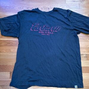 Carhartt Men's Navy T-Shirt with Red Logo